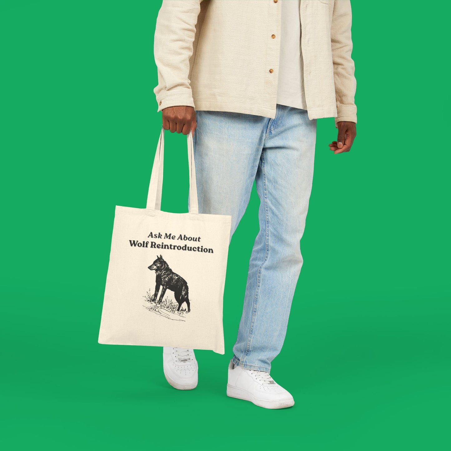 Ask Me About Wolf Reintroduction Tote Bag
