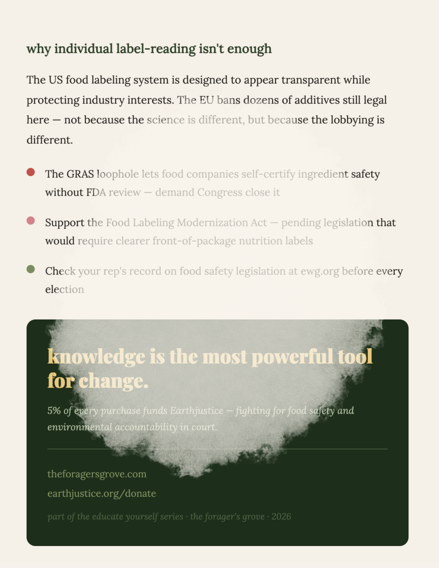 Know Your Ingredients Zine