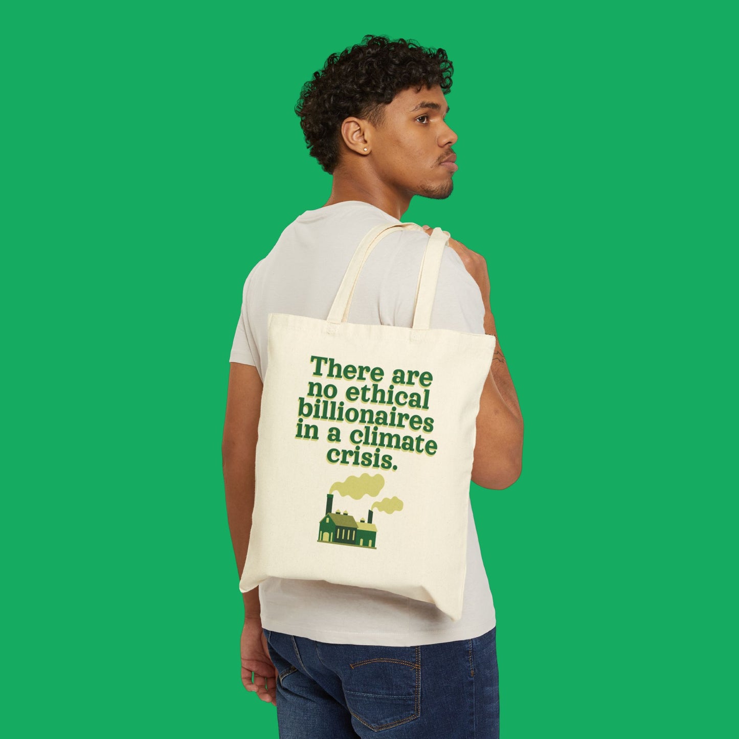 There Are No Ethical Billionaires in a Climate Crisis Canvas Tote Bag - Eco-Activism Merch | The Forager's Grove