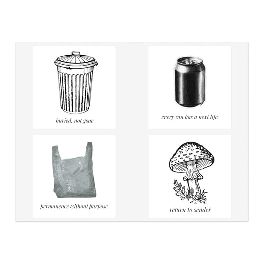Recycling Reality — Trash Can & Laptop Vinyl Sticker 4-Pack
