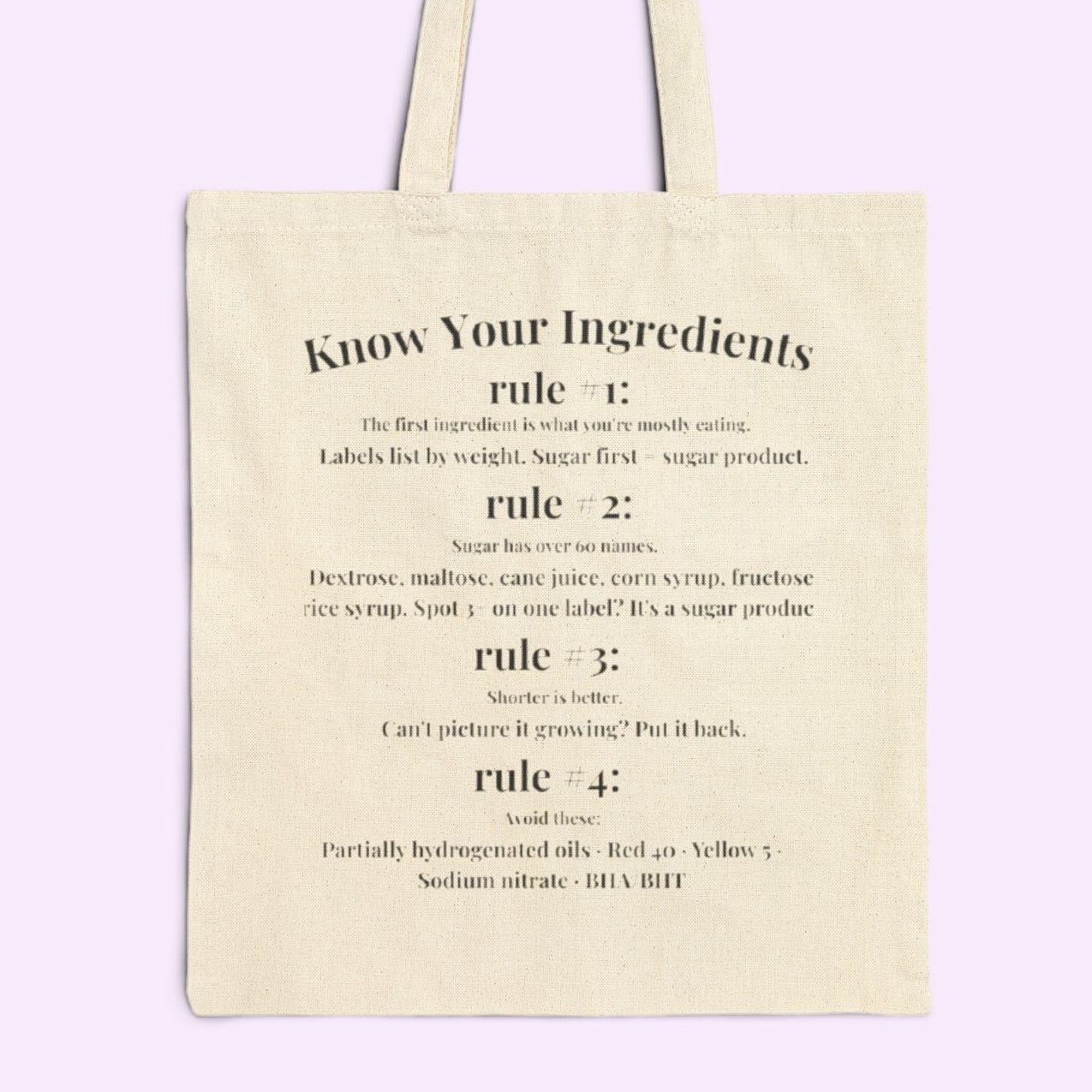 Know Your Ingredients Tote Bag