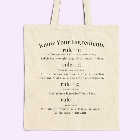 Know Your Ingredients Tote Bag