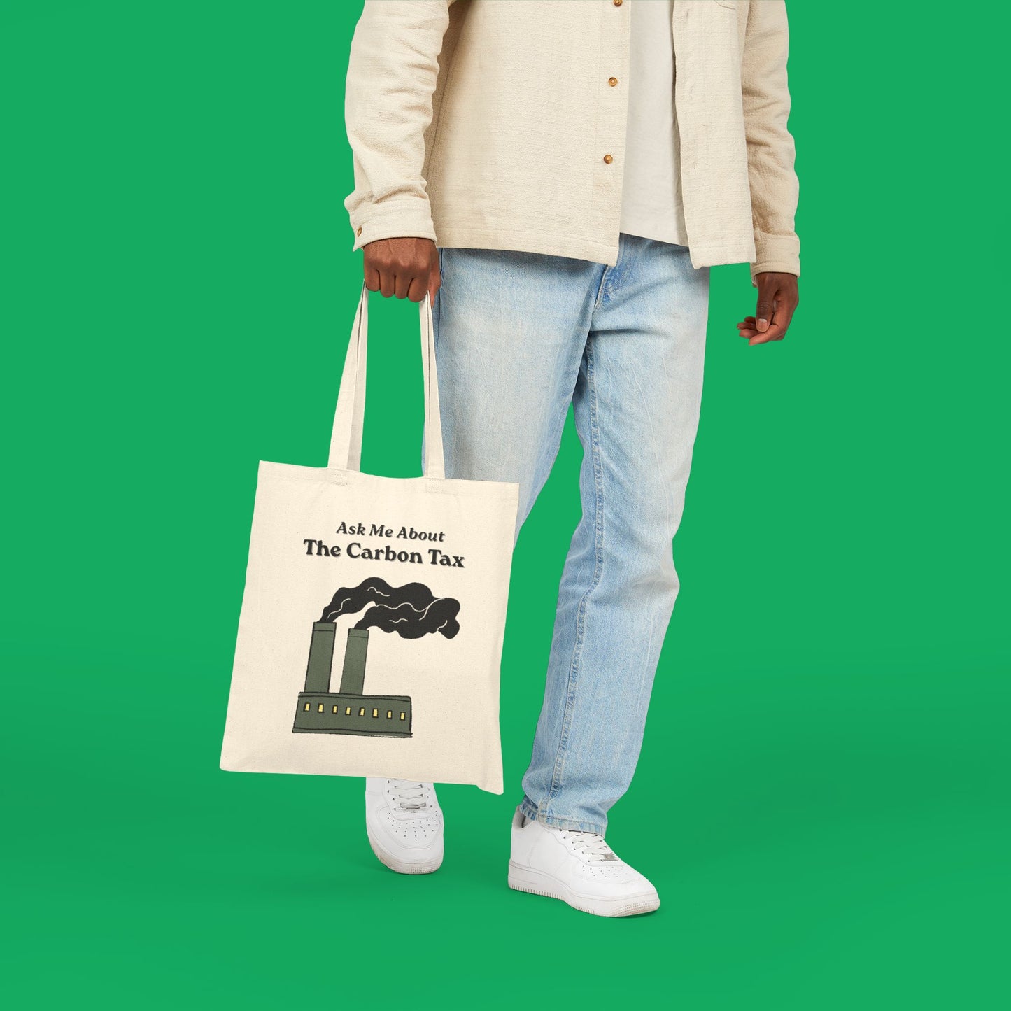 Ask Me About the Carbon Tax Tote Bag