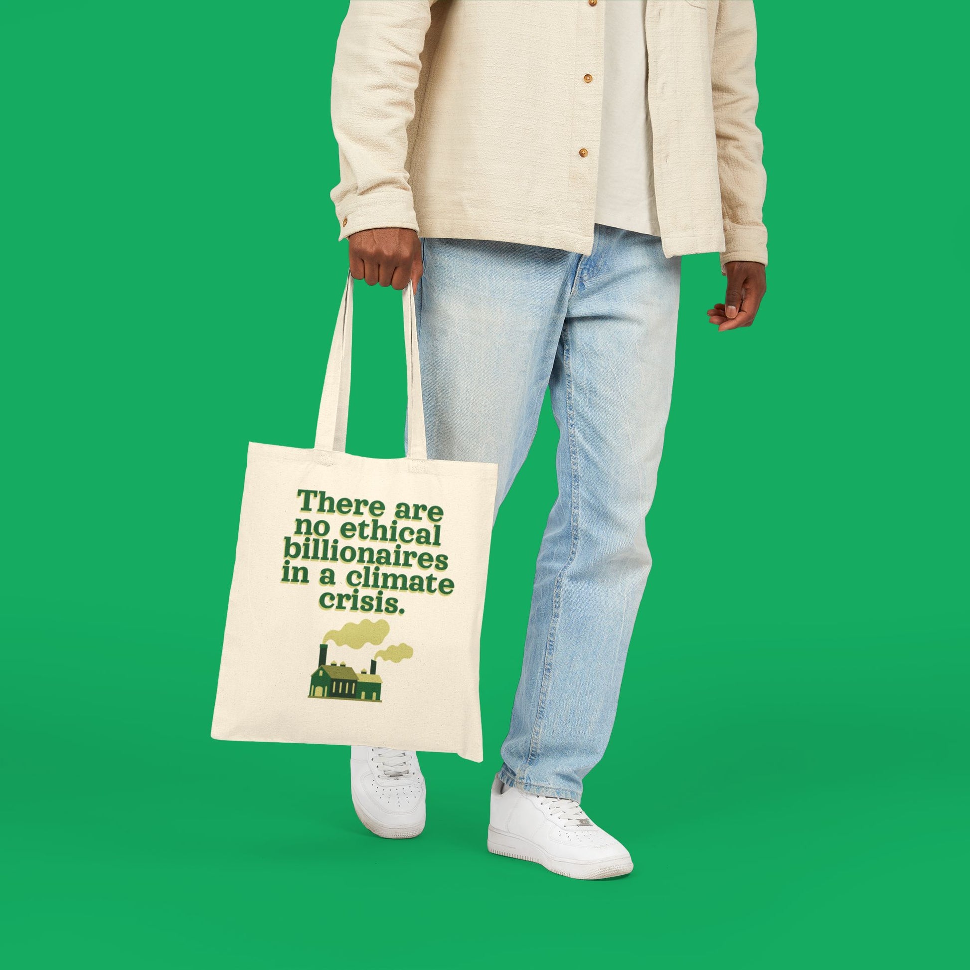 There Are No Ethical Billionaires in a Climate Crisis Canvas Tote Bag - Eco-Activism Merch | The Forager's Grove
