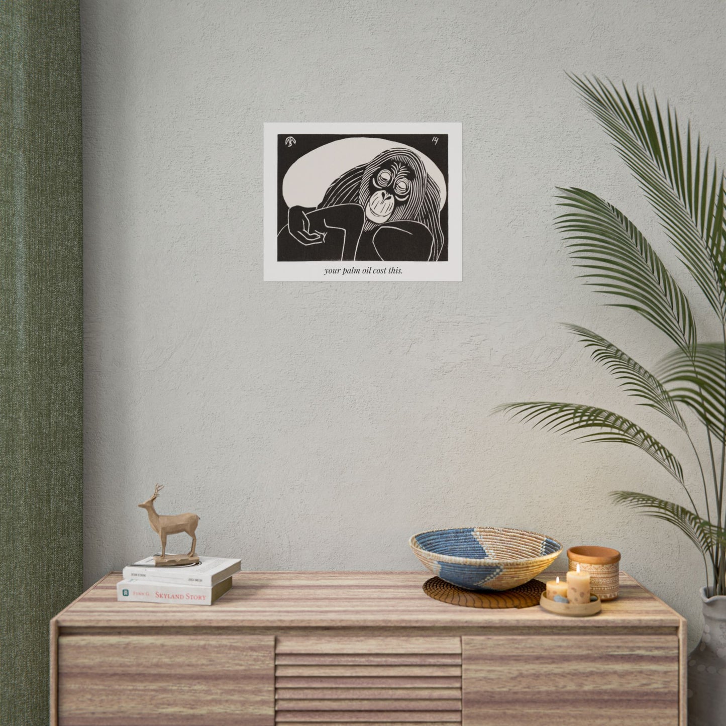 Your Palm Oil Cost This — Activist Art Print, Vintage Orangutan Illustration, Environmental Wall Art, Wildlife Conservation Print, Rainforest Awareness Decor