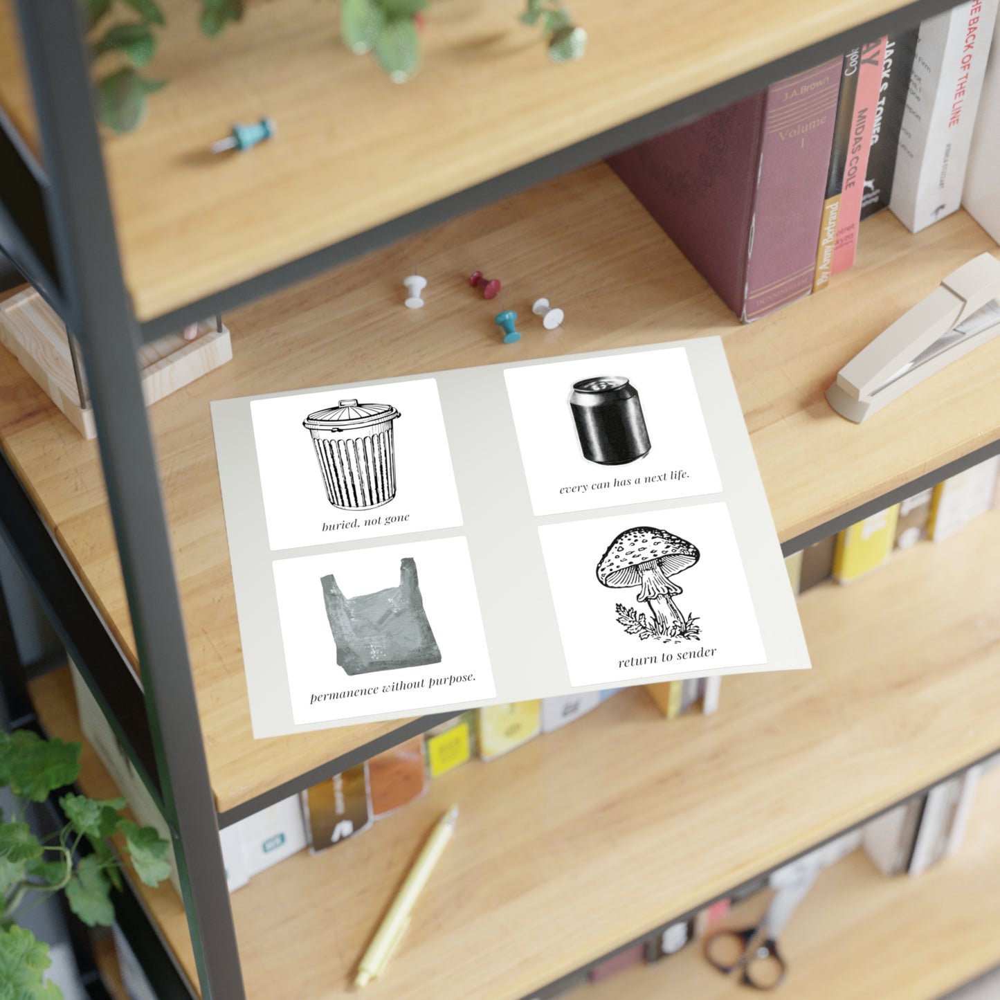 Recycling Reality — Trash Can & Laptop Vinyl Sticker 4-Pack