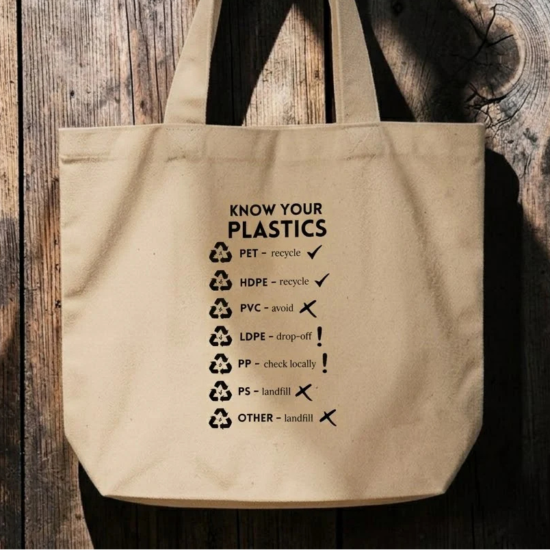 Know Your Plastics Recycling Guide Tote Bag
